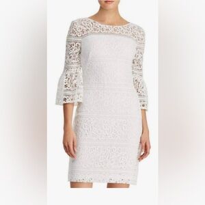 Ralph Lauren white lace bell sleeve dress